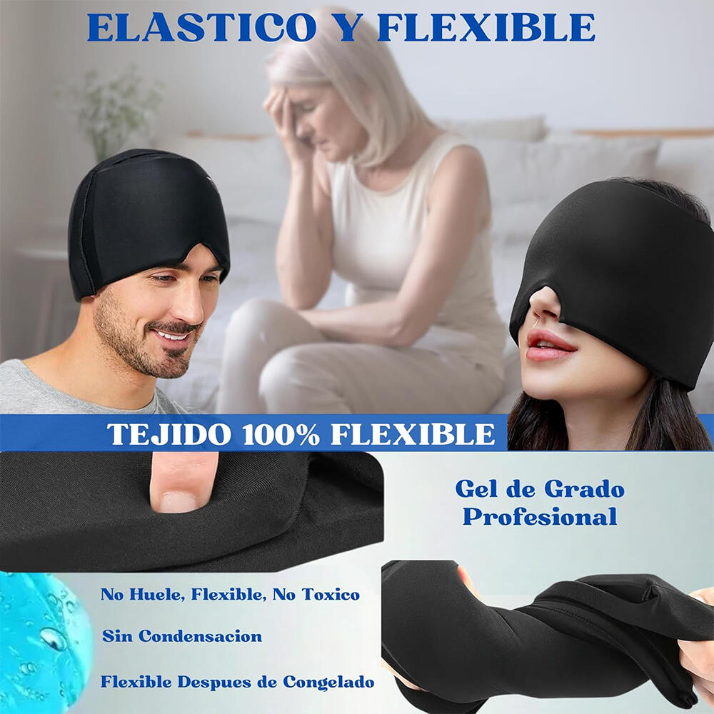 Gorro de gel para alivio de dolor de cabeza. Usar tanto  Frío o Calor