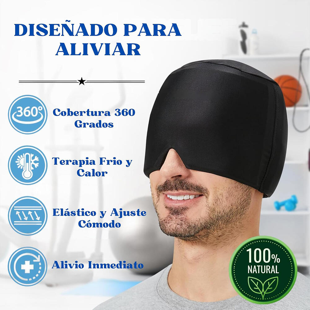 Gorro de gel para alivio de dolor de cabeza. Usar tanto  Frío o Calor